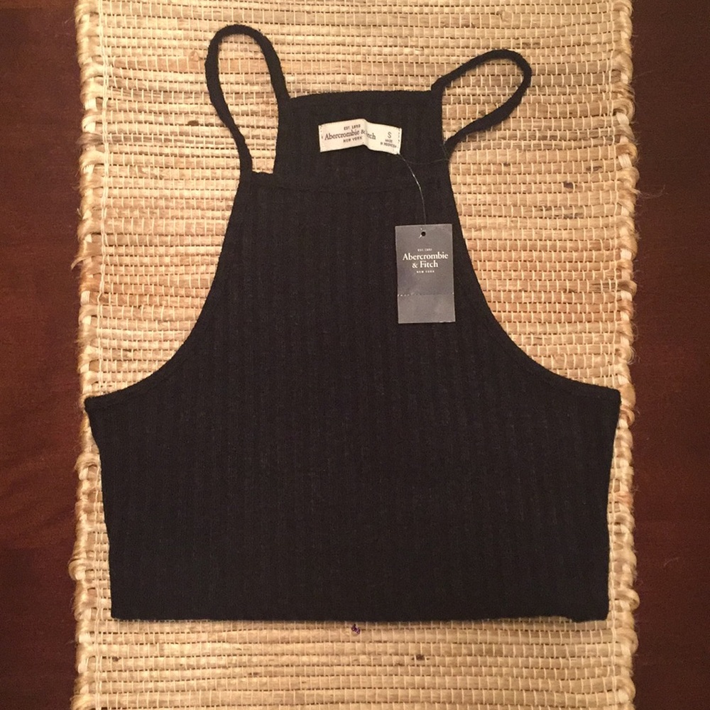 Abercrombie and Fitch: Black Sweater Crop Top